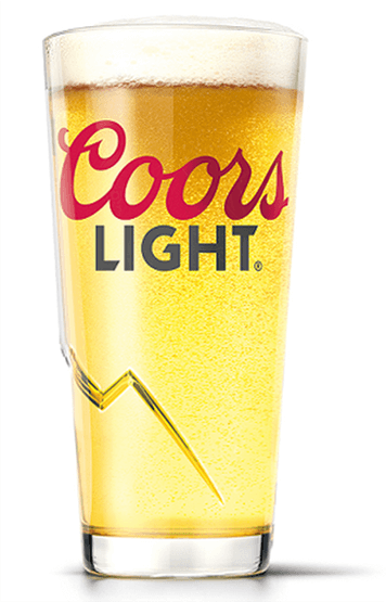 a glass of Coors Light